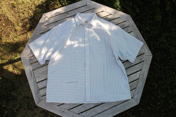 NORMAL SHIRT STRIPE S/S/BLUE